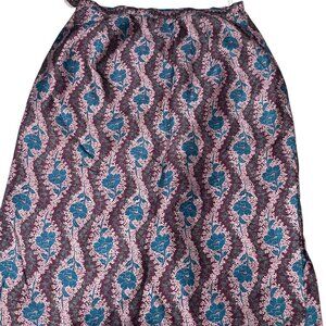 Vintage A-Line Floral Print Skirt – Elastic Waist